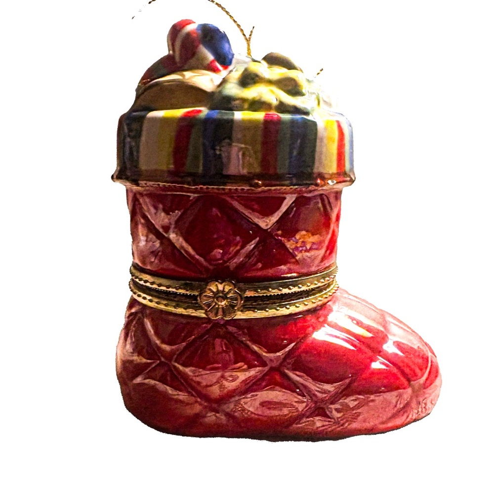 Musical Porcelain Stocking Hinged Box – “12 Days of Christmas” – - Picture 3 of 10